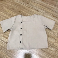 Áo kiểu nữ ngắn tay màu be