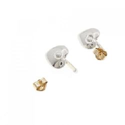 Trang sức Star Jewelry 750WG/750YG/K18YG Bông tai hình trái tim - Hàng hiệu Chính hãng 844327