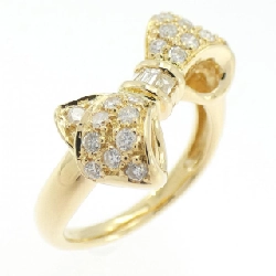 Nhẫn kim cương K18YG hình ruy băng 0.33CT