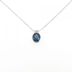 Dây chuyền Blue Topaz PT950/PT850 5.70CT - Hàng hiệu Chính hãng