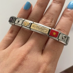 Vòng charm Italian bracelet tặng thêm charm trơn tăng size vòng thoải mái 509814