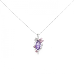 K18WG Hoa Amethyst Dây Chuyền 0.95CT - Hàng hiệu Chính hãng