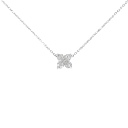 K18WG Hoa Kim Cương Dây Chuyền 0.50CT - Hàng hiệu Chính hãng