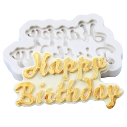 Khuôn silicon làm rau câu, socola Happy Birthday - Mã số 1107 338325