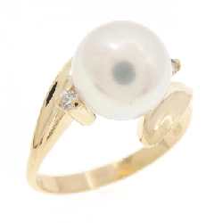 Nhẫn ngọc trai Akoya K18YG 7.8mm