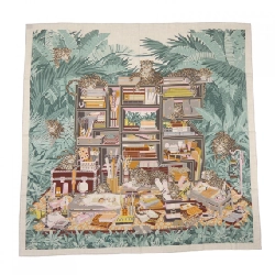 HERMES LES DOUZE LEOPARDS H243762S Khăn choàng - Hàng hiệu Authentic