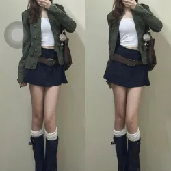 Set áo khoác nữ cổ điển phối quần short đậm phong cách trẻ trung 790337