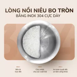 Nồi cơm điện tử UNIE URC612 , nấu cơm giảm đường, lòng nồi inox, dung tích 1,2L 598352