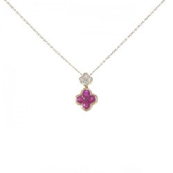 Dây chuyền ruby hoa K18YG 0.71CT - Hàng hiệu chính hãng