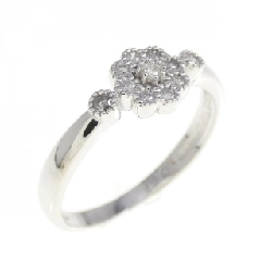 Nhẫn kim cương K10WG hoa 0.07CT