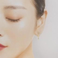 K18YG Khuyên tai hình chữ thập - Hàng hiệu Chính hãng 869861