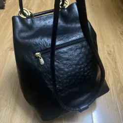 Balo nữ 24x31x14 da thật dập vân đà điểu 2hand 996738