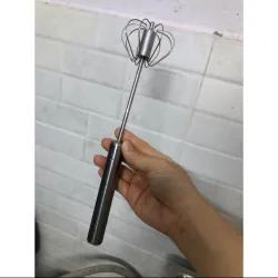 Cây đánh trứng cầm tay dạng ấn xoay inox