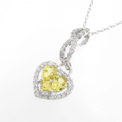 K18WG Dây chuyền hình trái tim Sapphire - Hàng hiệu Chính hãng 863122