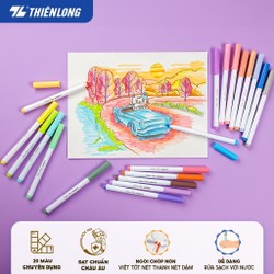 Bút lông màu Fiber Pen 20 màu Pastel Thiên Long Colokit SWM-C008 an toàn rửa được 178097