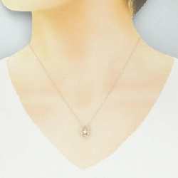 K18PG Nhẫn móng ngựa kim cương dây chuyền 0.18CT - Hàng hiệu Authentic 859990