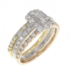 【Sản phẩm mới】Nhẫn kim cương PT900/K18YG/K18PG 0.50CT