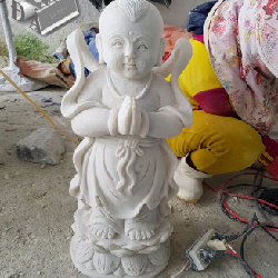 Tượng Đá Tiểu Đồng Tử Cao 50cm Điêu Khắc Tỉ Mỉ - Đẹp Mắt 3527