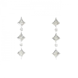 K18WG Bông tai kim cương 0.24CT - Hàng hiệu Authentic