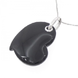 K18WG Dây chuyền hình trái tim Onyx - Hàng hiệu Chính hãng 860337