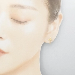 K18YG Khuyên tai hình chữ thập - Hàng hiệu Chính hãng 869987