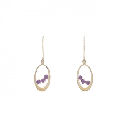 K10YG Amethyst Bông tai - Hàng hiệu Chính hãng