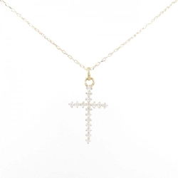 K18YG Dây chuyền hình chữ thập Cubic - Hàng hiệu Chính hãng