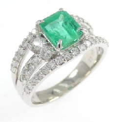Nhẫn Emerald PT900 1.06CT - Hàng hiệu Chính hãng