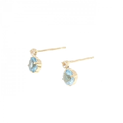 K18YG Blue Topaz Earrings - Hàng hiệu Authentic 870495