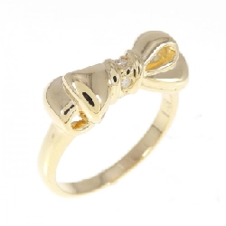 Nhẫn kim cương K18YG hình ruy băng