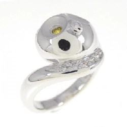 Nhẫn kim cương K18WG hình cú 0.144CT