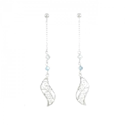 K14WG Bông tai Topaz Trắng - Hàng hiệu Chính hãng