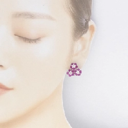 Bông tai/khuyên tai hoa ruby K18WG 5.08CT - Hàng hiệu chính hãng 871255