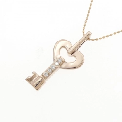 K18PG Mặt Dây Chuyền Hình Trái Tim × Chìa Khóa Đính Kim Cương - Hàng hiệu Chính Hãng 857368