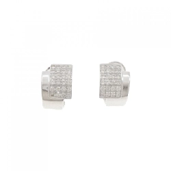 K18WG Pave Diamond Earrings/Studs 1.05CT - Hàng hiệu Chính hãng