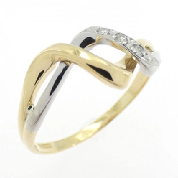 Nhẫn kim cương K18YG/PT900 0.03CT