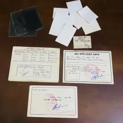 8 ảnh thẻ đen trắng, 3 thẻ giấy tờ, 6 phim âm bản xưa cũ 757104