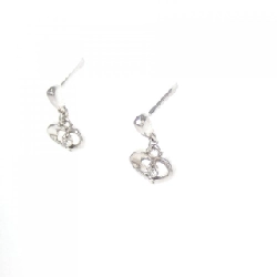 K10WG Bông tai kim cương hình trái tim 0.018CT - Hàng hiệu Chính hãng 870812