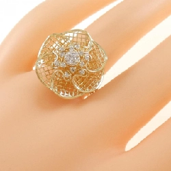 Nhẫn kim cương K18YG hoa 671650