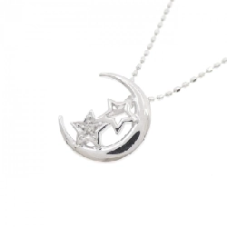 K18WG Mặt Trăng × Ngôi Sao Dây Chuyền Kim Cương 0.01CT - Hàng hiệu Chính Hãng 866230