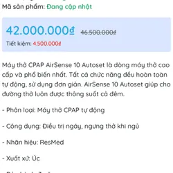 Máy Trợ Thở ResMed AirSense 10 Autoset 705084