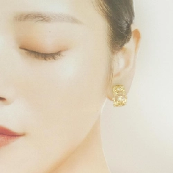 K18YG Bông tai/Khuyên tai Kim cương 0.69CT - Hàng hiệu Chính hãng 874240