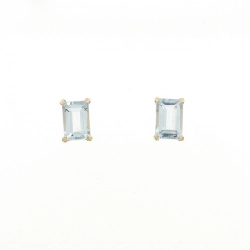 K18YG Blue Topaz Bông tai - Hàng hiệu Chính hãng