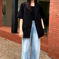 Áo Blazer Nữ ngắn tay UNDERCOOL màu đen 114582