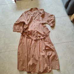 Set váy vải kaki cam da 1027321