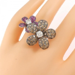 Nhẫn hoa ruby K18WG/K18BG 0.70CT - Hàng hiệu Authentic 852447