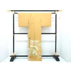 Áo kimono màu sắc lưu giữ, chế tác vàng bạnzen, thêu hình kiếm片喰 - Hàng hiệu Authentic 877950