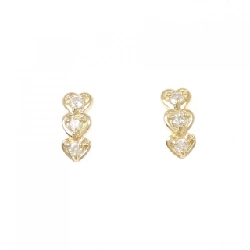 K18YG Bông tai kim cương hình trái tim 0.20CT - Hàng hiệu Chính hãng