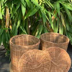 Giỏ tròn mây tre đan tự nhiên 525243