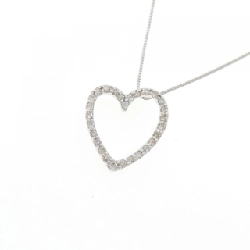 K18WG/750WG Dây chuyền kim cương hình trái tim 0.2CT - Hàng hiệu Chính hãng 859198